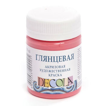картинка Краска акриловая " Decola " 50мл глянцевая коралловая