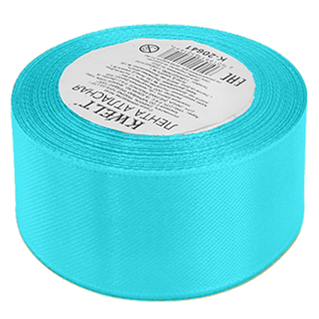картинка Лента атласная " KWELT " 50мм*22,85м голубая