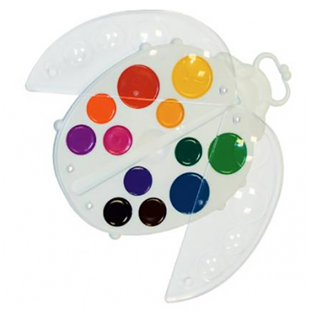 картинка Акварель " Луч " Божья коровка 12цв медовая, без кисти, пластиковая упаковка