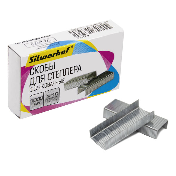 картинка Скобы №10 " Silwerhof " оцинкованные 1000шт