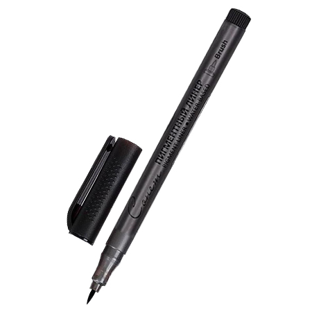 картинка Ручка капиллярная (линер) " Сонет " черный, кисть, пигментный