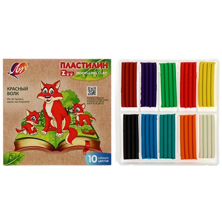 картинка Пластилин " Луч " ZOO 10цв, 150гр картонная упаковка