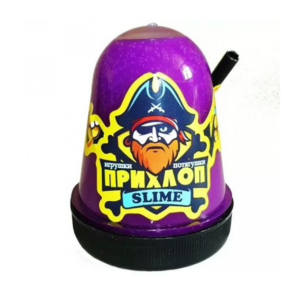 картинка Слайм " Прихлоп " Флуоресцентный, фиолетовый, капсула, 130гр