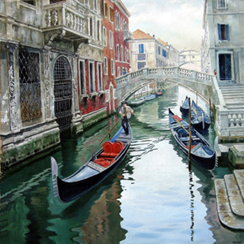 картинка Постер магнитный 200*200мм " Венецианский канал " Винил, европодвес