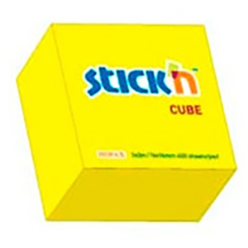 картинка Блок самоклеящийся (стикеры) 76*76мм 400л неон, желтый " Hopax "