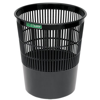 картинка Корзина для бумаг " Стамм " 14л сетчатая черная