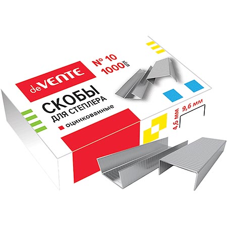 картинка Скобы №10 " deVente " оцинкованные, до 20л, 1000шт