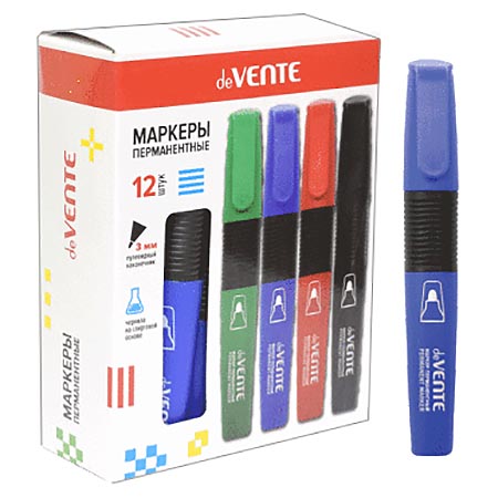 картинка Маркер " deVente " синий 3мм пулевидный наконечник перманентный