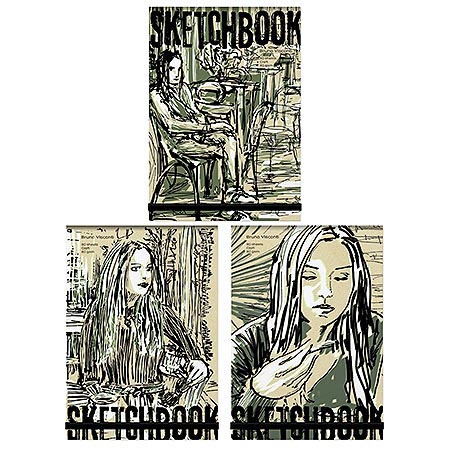 картинка Скетчбук, крафт-бумага 80г/м2, А5, 80л, на резинке, без линовки, обложка - крафт-картон, сшивка, скругленные углы, перфорация последних 8 листов, в термоусадочной пленке, " Bruno Visconti " Микс, 3 дизайна