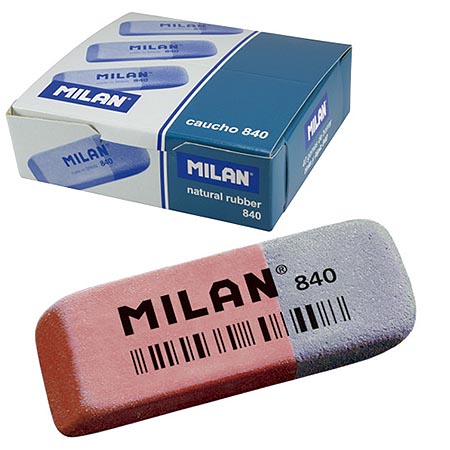 картинка Ластик " Milan " каучуковый, комбинированный, для стирания чернил и графита, 52*19*8мм