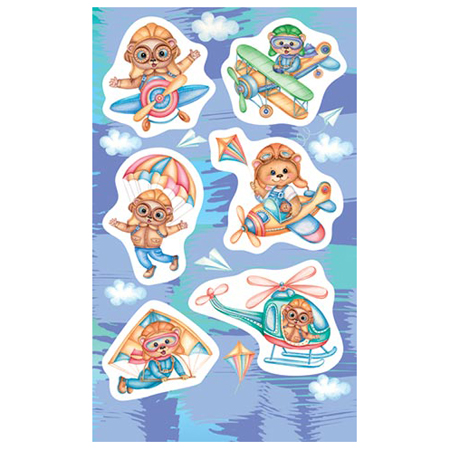 картинка Наклейки " Мир открыток " 0-11 А6 Мишка, без отделки