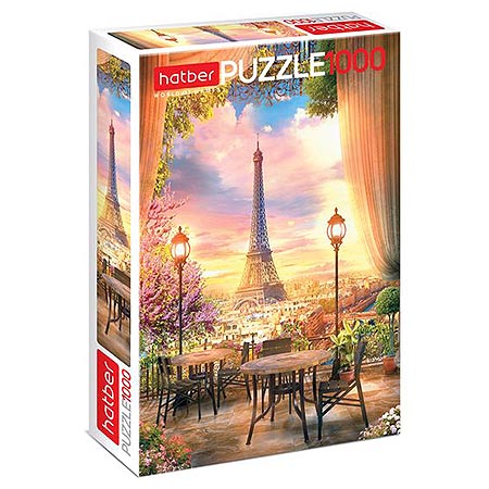 картинка Пазлы " Hatber " 1000элементов Романтичный Париж 68*45см, картонная упаковка
