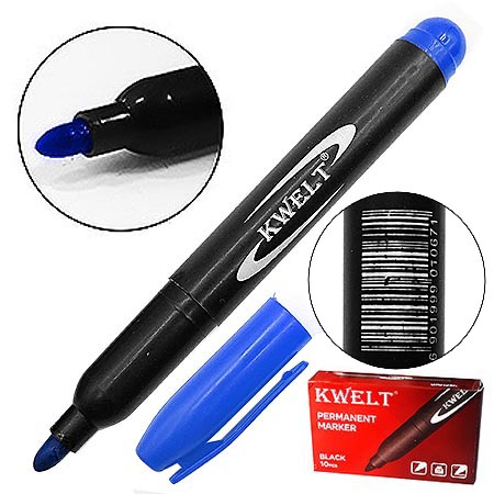 картинка Маркер " KWELT " синий 2,5мм пулевидный наконечник перманентный