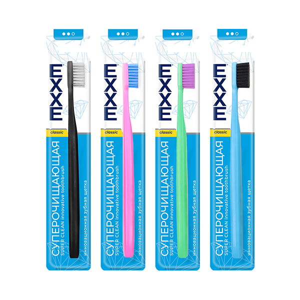 картинка Зубная щетка " Exxe " Classic, суперочищающая, средняя