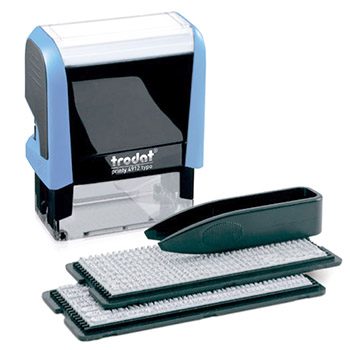 картинка Штамп самонаборный " Trodat " 4-строчный 18*47мм без рамки, корпус черный, 1 касса в комплекте