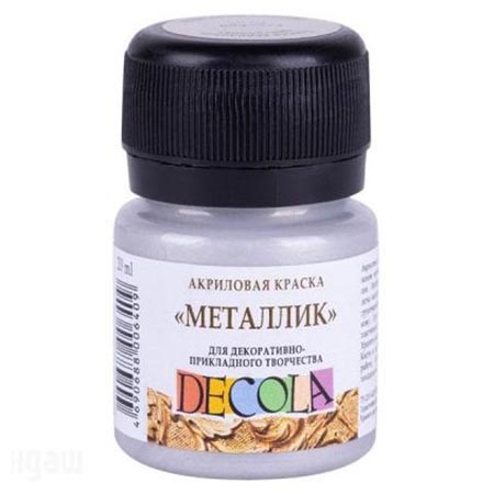 картинка Краска акриловая " Decola " 20мл металлик серебро