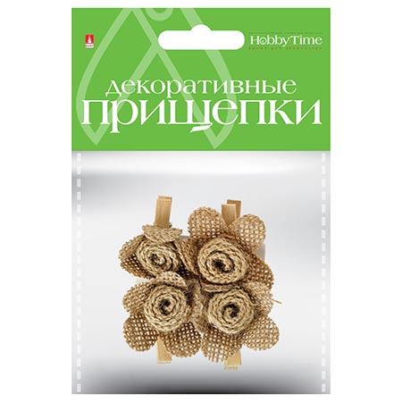 картинка Декоративные прищепки " Hobby Time " Набор 22 Мешковина