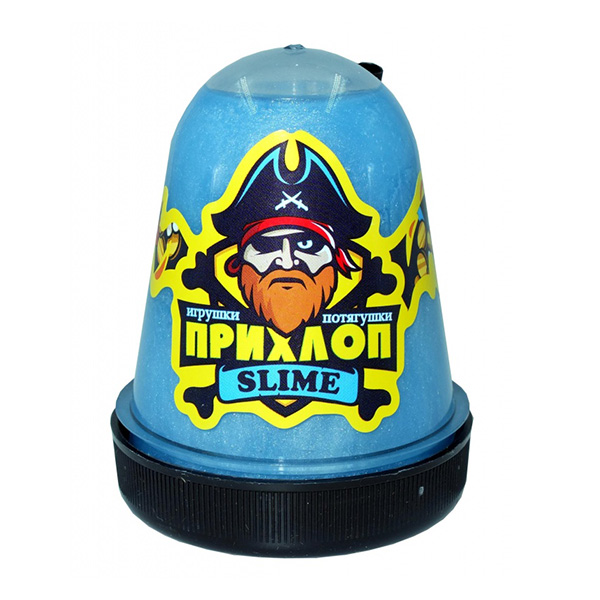 картинка Слайм " Прихлоп " Перламутровый, голубой, капсула, 130гр