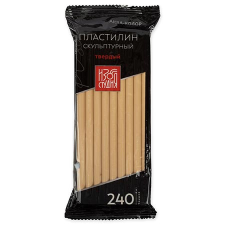 картинка Пластилин " Изостудия " скульптурный 240г №8 телесный, твердый, индивидуальная упаковка