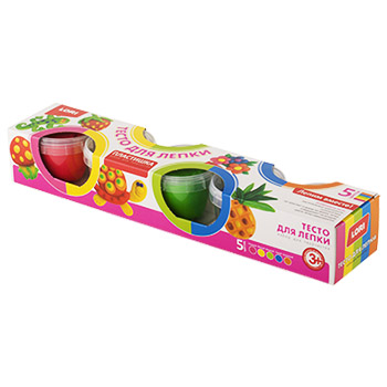 картинка Тесто для лепки " Lori " Пластишка Набор №9 5цв по 80гр в малой пластиковой банке с крышкой