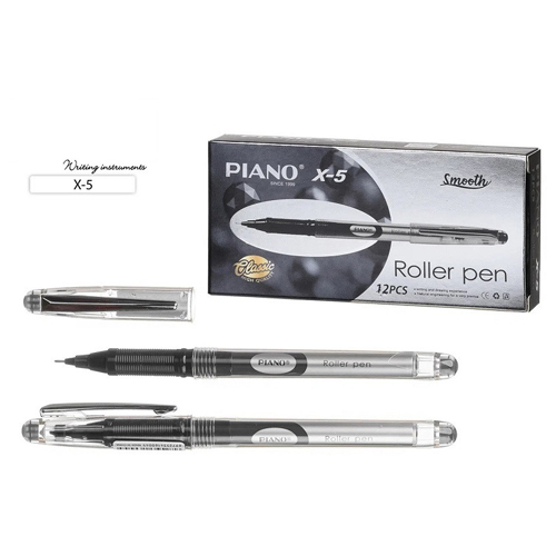 картинка Роллер " Piano " X-5 0,5мм черный, цвет корпуса- серо-прозрачный