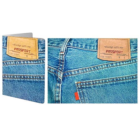 картинка Обложка для паспорта " Миленд " Джинсы, 130*95мм, ПВХ, slim