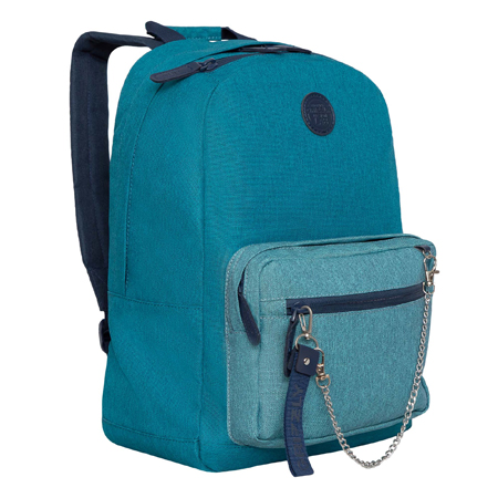 картинка Рюкзак " Grizzly " 27*38*14см изумрудный, 1 отделение, внутренний карман для планшета или ноутбука 13", объемный карман спереди с дополнительным карманом на молнии, карман быстрого доступа сверху, потайной карман на задней стенке, укрепленная спинка