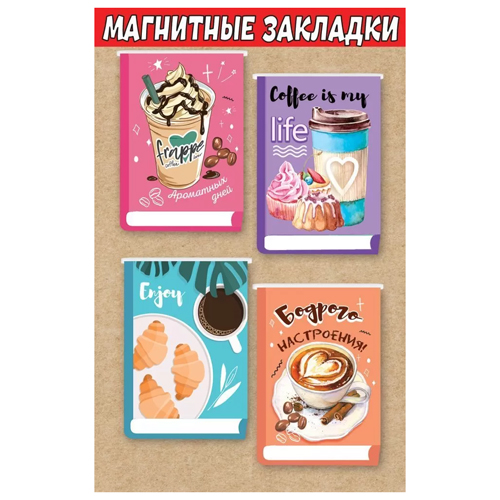 картинка Набор магнитных закладок " Отлично " 775 Книги, 90*140мм 4 шт, без отделки