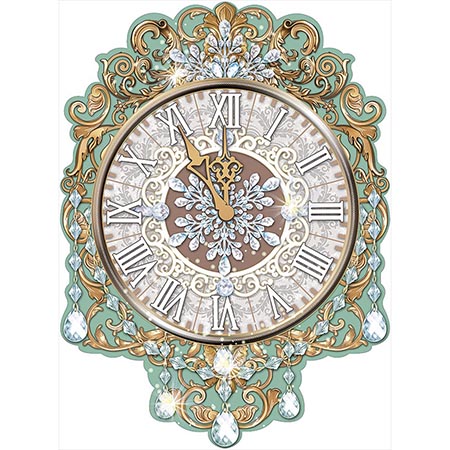 картинка Плакат фигурный " Праздник " 940 А2 Новогодний- Новогодние часы