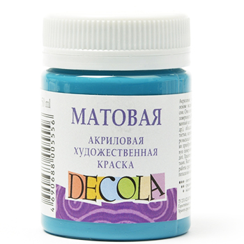 картинка Краска акриловая " Decola " 50мл матовая бирюзовая