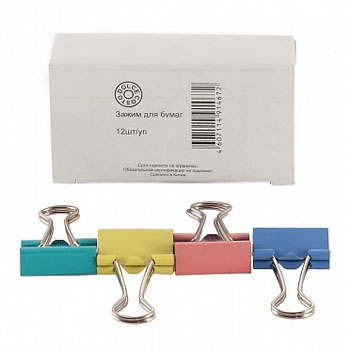 картинка Зажимы " Dolce Costo " цветные 51мм 12шт/уп