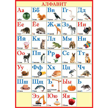 картинка Плакат " Мир открыток " 0-02 А2 Алфавит русский