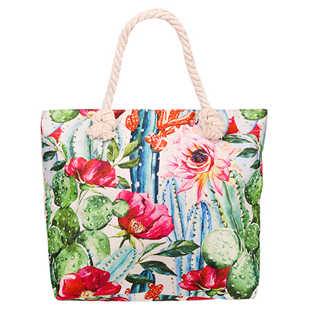 картинка Сумка пляжная " Миленд " Цветущие кактусы, 45*38см