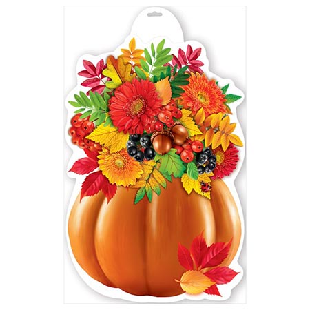 картинка Плакат фигурный " Праздник " 936 А3 Тыква с цветами