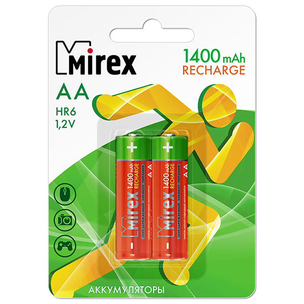 картинка Аккумулятор " Mirex " HR6 1400mAh, 2шт Ni-Mh