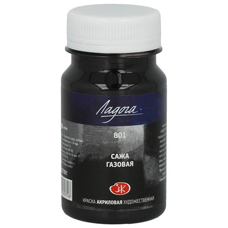 картинка Краска акриловая " Ладога " 100мл сажа газовая