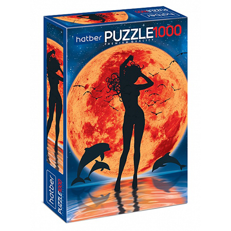 картинка Пазлы " Hatber " 1000элементов Premium Полнолуние. Силуэт 68*48см, картонная упаковка
