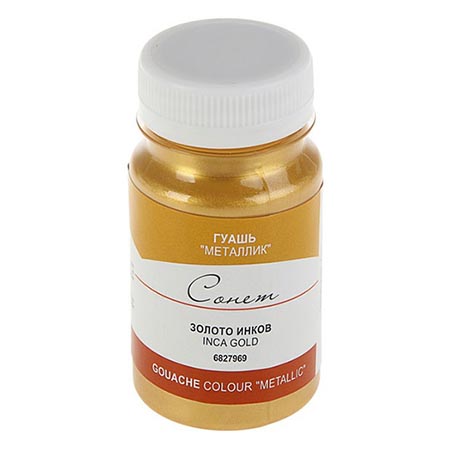 картинка Гуашь " Сонет " 100мл металлик золото инков