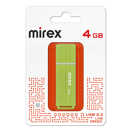 картинка Флеш-диск " Mirex " 4GB Line зеленый USB 2.0