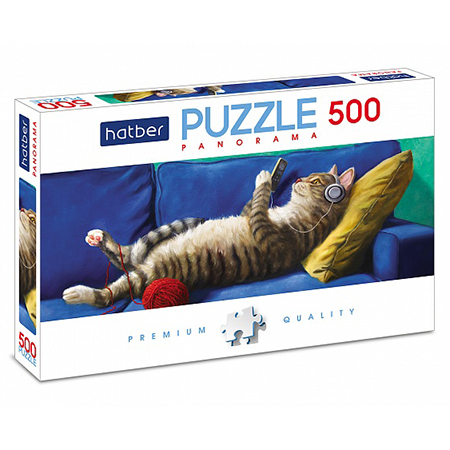 картинка Пазлы " Hatber " 500элементов Premium Панорама Узнай себя! 68*23см, картонная упаковка