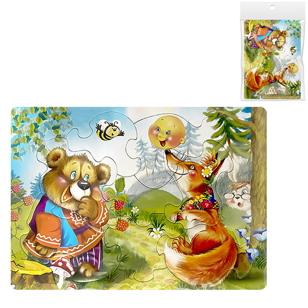 картинка Пазлы " Антураж " Любимые сказки. Колобок, 8 элементов