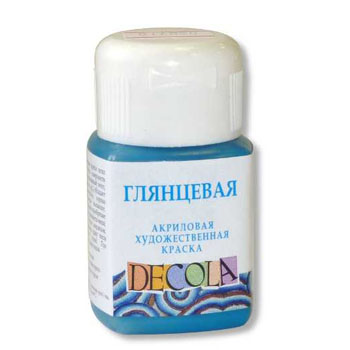 картинка Краска акриловая " Decola " 50мл глянцевая бирюзовая