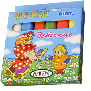картинка Мел цветной 6шт " Алгем "