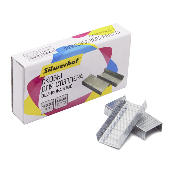 картинка Скобы №24/6 " Silwerhof " оцинкованные 1000шт