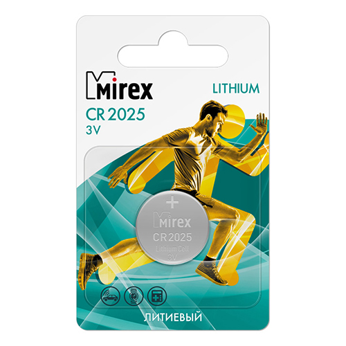 картинка Батарейка " Mirex " CR2025 литиевая, блистер