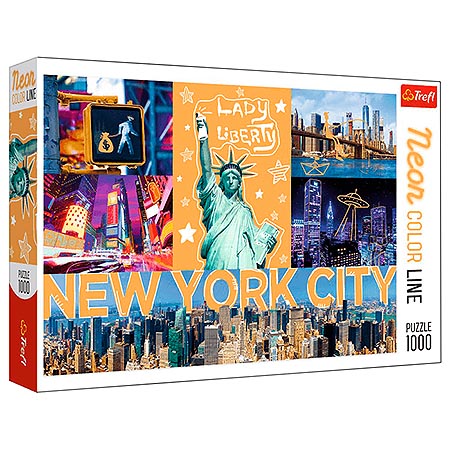 картинка Пазлы " Trefl " 1000элементов Неоновый город Neon 68*48см, картонная упаковка