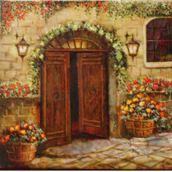 картинка Постер магнитный 300*300мм " Старый город " Винил, европодвес