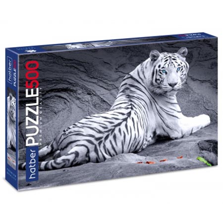 картинка Пазлы " Hatber " 500элементов Premium Взгляд тигра 33*48см, картонная упаковка