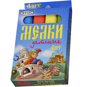 картинка Мел цветной 4шт " Алгем "