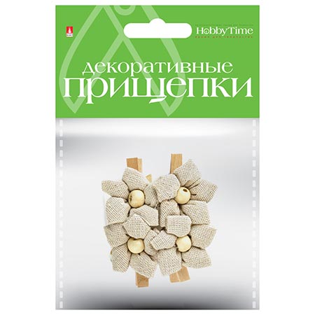 картинка Декоративные прищепки " Hobby Time " Набор 21 Мешковина